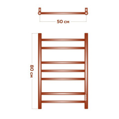 Полотенцесушитель электрический (лесенка) Bauedge Stil DB-0033, 50x80 см