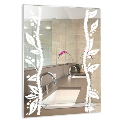 Зеркало MIXLINE Ноктюрн 535*750 ШВ с полкой пескоструйный рисунок (537538)