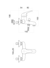 Смеситель для ванны Fiore KING 39CR1010, хром