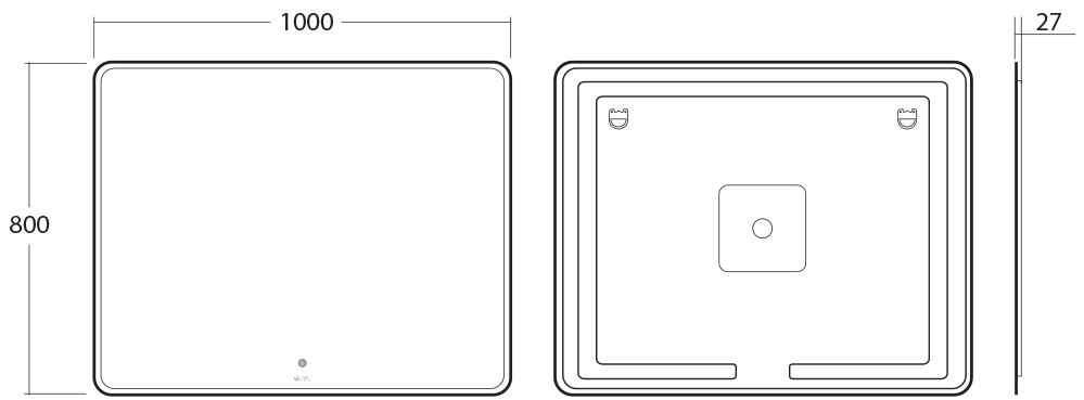 Зеркало OWL 1975 Skansen с LED подсветкой, 1000х800