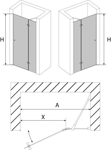 Душевая дверь AVEK AQUA B 10332 130x190