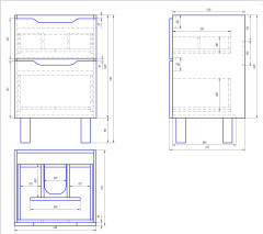 Тумба Q PLUS, 55 см, подвесная/напольная, 2 ящика, с опорами, белый глянец
