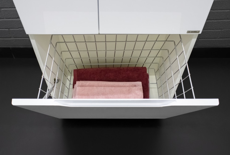 Пенал напольный Optima 60 без ящика с корзиной для белья глянец Домино