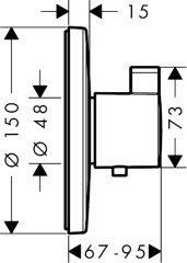15756000 Термостат для душа Ecostat S Highflow, СМ