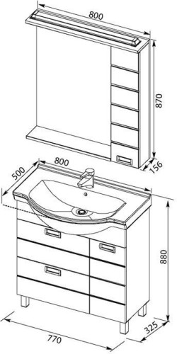 Мебель для ванной Aquanet Сити 80 венге