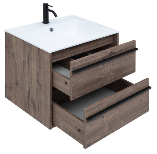 Тумба с раковиной Aquanet Lino 60 Дуб Веллингтон