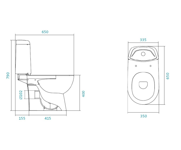 Унитаз-компакт "Остин" (станд, 2-реж., дюро, метал крепеж, softclose, тонкое)