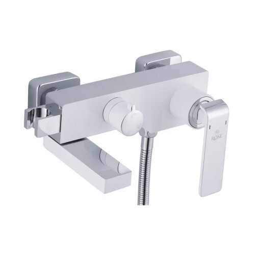 Смеситель для ванны Rose R1402F, белый/хром