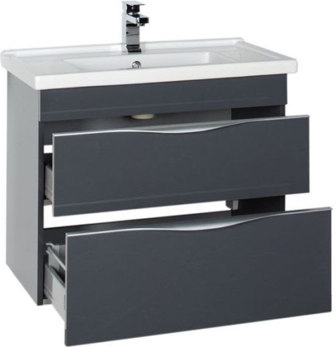 Тумба с раковиной Aquanet Эвора 80 серый антрацит