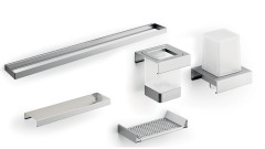 600D67MNS51N Calacatta Модуль подвесной 600мм: рейлинг A8883DNS+полочка с водосгоном A8851NNS+ полочка A8809MHW+дозатор A8867MNS21+стакан A8810MNS21,н