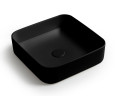 White Ceramic Blade, накладная квадратная раковина 40x40x11,5h см, цвет черный матовый