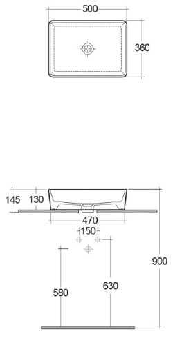 Раковина Rak Ceramics MOON 50х33х15 см, белая (HAR105AWHA)