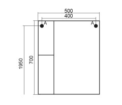 Зеркало-шкаф навесной без подсветки MIXLINE Стандарт-50 правый (525514)