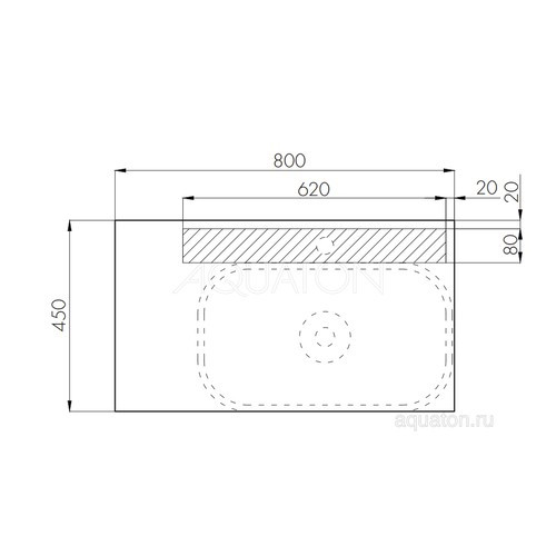 Столешница-панель AQUATON Мишель 80 Дуб Рустикальный (1A256603MIDR0)