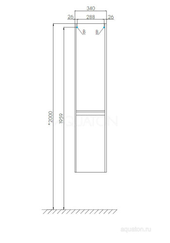 Пенал подвесной AQUATON Лондри белый (1A236203LH010)