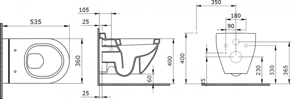 Унитаз Bocchi Taormina Arch 1012 подвесной