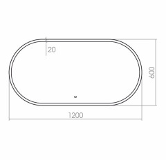 Зеркало AZARIO Виола 600х1200 c подсветкой и диммером, сенсорный выключатель (ФР-00001528)