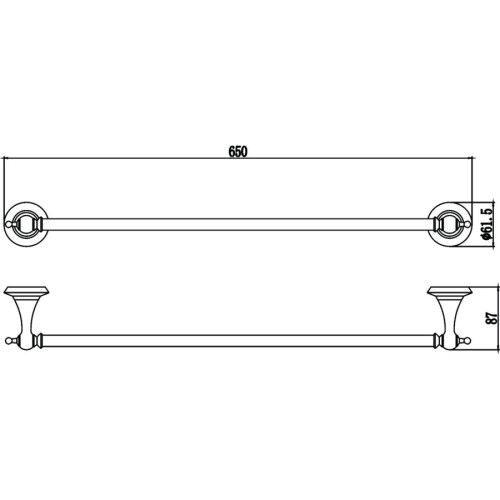 Держатель для полотенец прямой 60 см Savol S-06924W белый