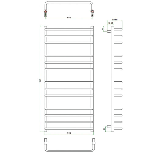 Полотенцесушитель ГРОТА ECOFORTE 63/120