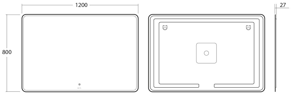 Зеркало OWL 1975 Skansen с LED подсветкой, 1200х800