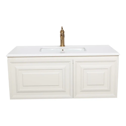 Тумба под раковину Atoll Монмартр 110 слоновая кость с встроенным умывальником