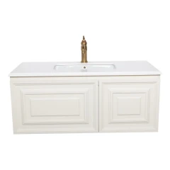 Тумба под раковину Atoll Монмартр 110 слоновая кость с встроенным умывальником