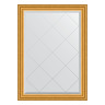 Зеркало настенное с гравировкой EVOFORM в багетной раме состаренное золото, 72х100 см, BY 4173