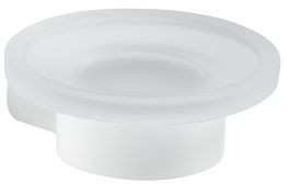 Gedy Pirenei, настенная стеклянная мыльница, цвет белый матовый