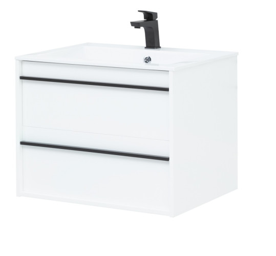 Тумба с раковиной Aquanet Lino 70 белый матовый