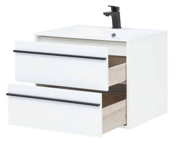 Тумба с раковиной Aquanet Lino 70 белый матовый