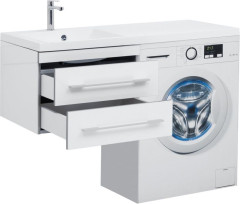 Тумба с раковиной Aquanet Верона 120 L белый (подвесная, 2 ящика)