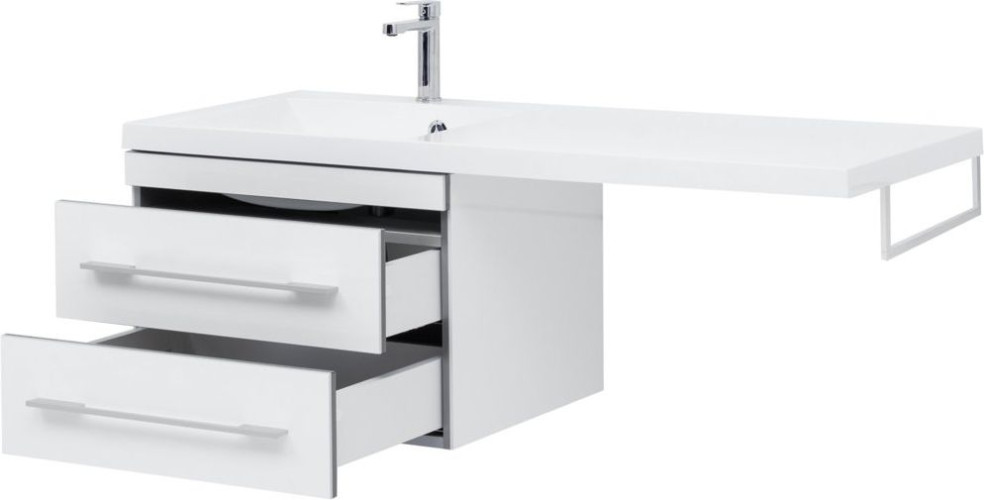 Тумба с раковиной Aquanet Верона 120 L белый (подвесная, 2 ящика)