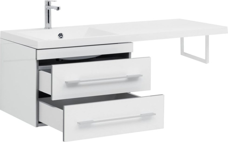 Тумба с раковиной Aquanet Верона 120 L белый (подвесная, 2 ящика)