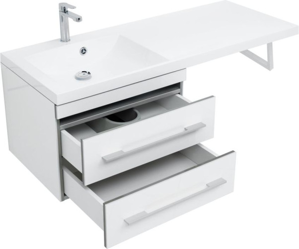 Тумба с раковиной Aquanet Верона 120 L белый (подвесная, 2 ящика)