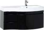 Тумба с раковиной Aquanet Опера 115 R черный (3 ящика)