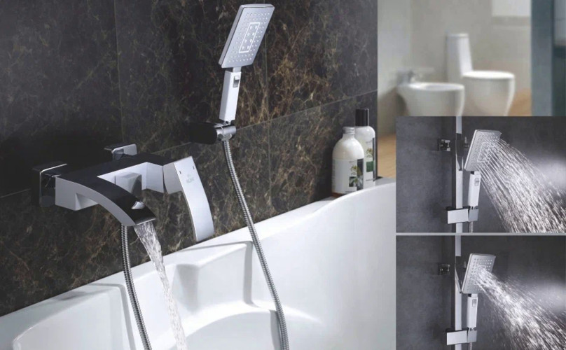 Смеситель для ванны Rose R1502F, белый/хром