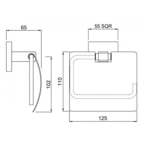 Держатель туалетной бумаги Jaquar Kubix Prime Подвесной, Хром (AKPCHR35753PS)