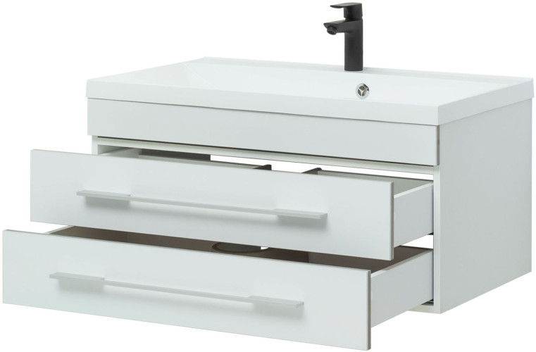 Тумба под раковину Aquanet Верона 90 белый (подвесная 2 ящика)