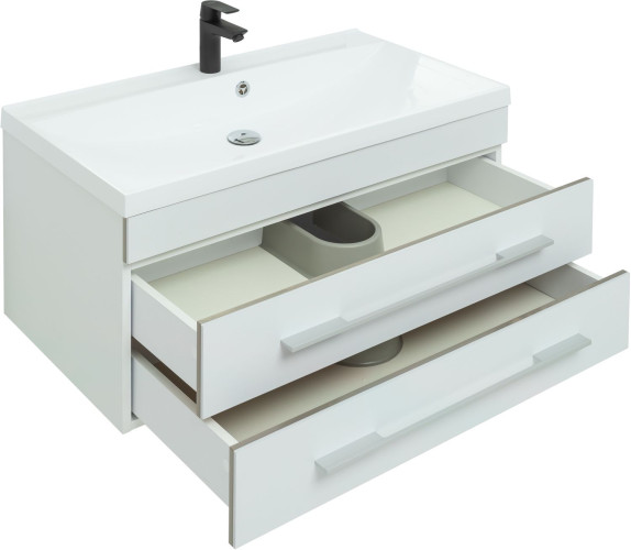 Тумба под раковину Aquanet Верона 90 белый (подвесная 2 ящика)