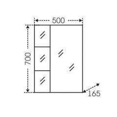 Зеркальный шкаф СанТа Ника 50 с подсветкой