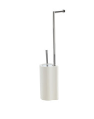 Stil Haus Medea, стойка: бумагодержатель + ерш керам., цвет черный мат. - белая керамика