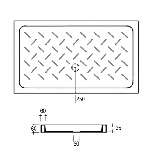 Душевой поддон прямоугольный керамический RGW CR (Глубина 75) арт. 19170384-01