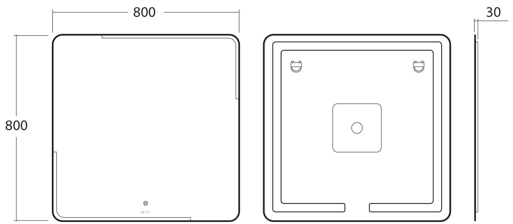 Зеркало OWL 1975 Otalia с LED подсветкой, 800х800