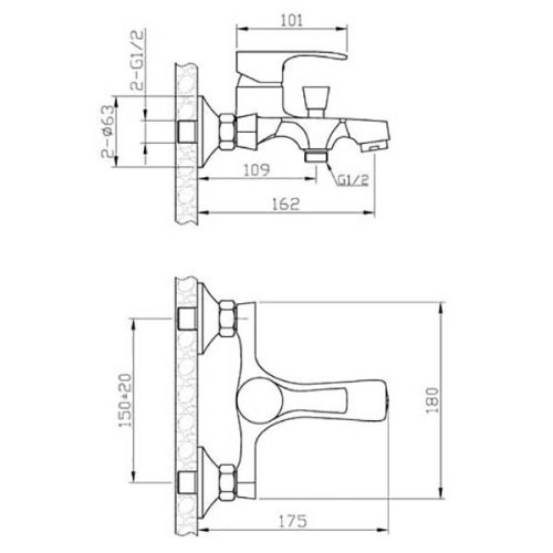 Смеситель для ванны Agger Fine A1110000