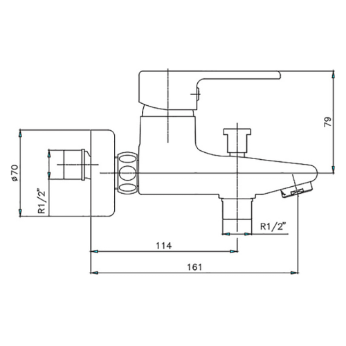 Смеситель для ванны E.C.A. Vera 102102386