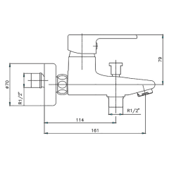 Смеситель для ванны E.C.A. Vera 102102386