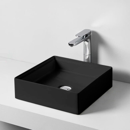 Раковина Artceram Scalino 380*380*115 отверстия для смесителя-отсутствуют черный матовый