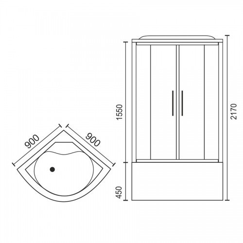 Душевая кабина Royal Bath ВК RB90BK6-WT-CH 90x90 без гидромассажа