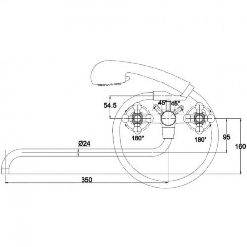 Смеситель для ванны с душем KAISER Carlson Lux (11155)