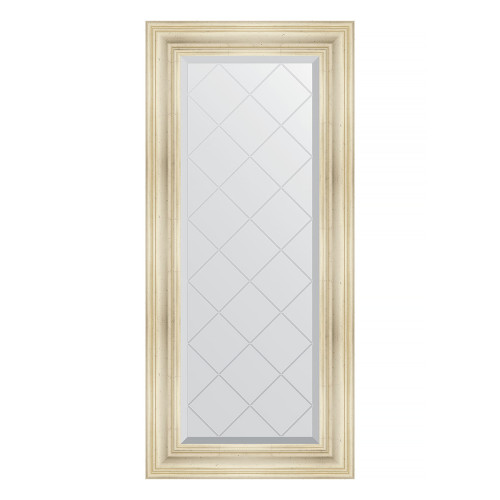 Зеркало настенное с гравировкой EVOFORM в багетной раме травленое серебро, 59х128 см, BY 4074